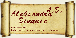 Aleksandra Dimanić vizit kartica